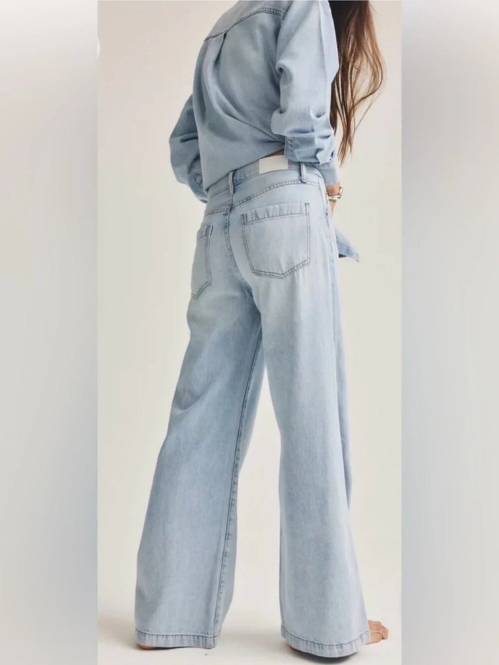 NWT Womens Pistola Light Wash Blue (Item-3) Jadyn Chateau Wide Leg Denim Jean 24
